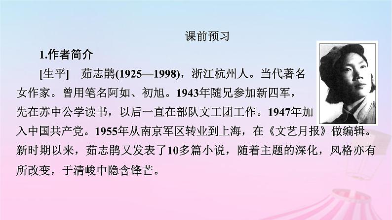 新教材适用2023_2024学年高中语文第1单元3.1百合花课件部编版必修上册第8页