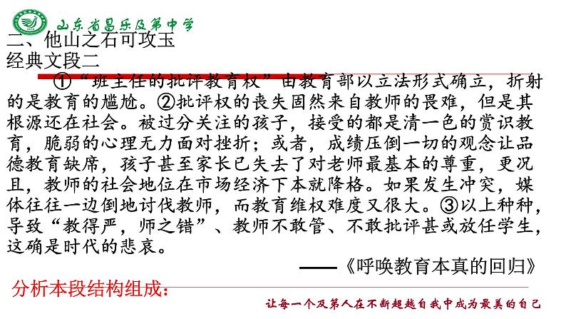 2024届高考写作指导:议论文段写作训练 课件第5页