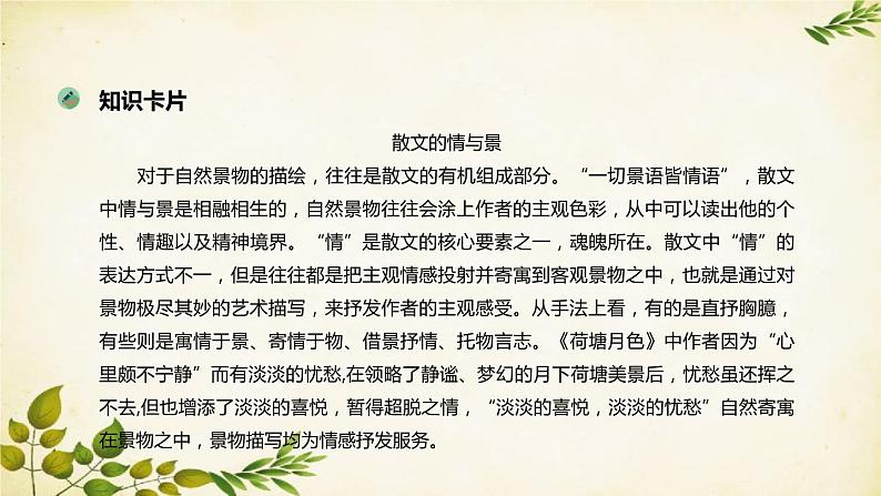统编版高中语文必修上册 第七单元 第十四课 荷塘月色课件05