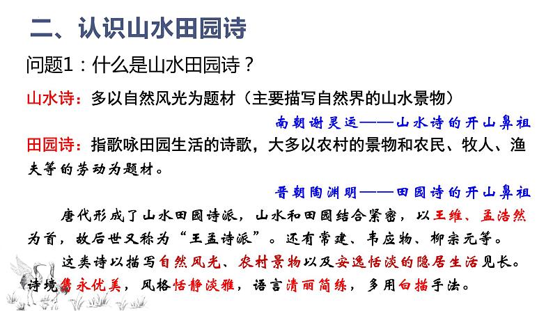 2024届高考专题复习;山水田园诗 课件05