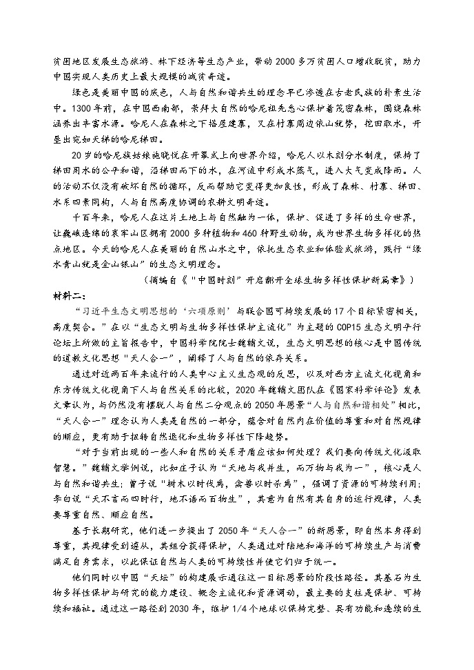 2024河南省实验中学高三上学期期中考试语文含答案02