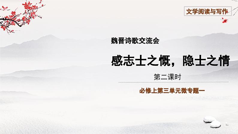 必修上第三单元微专题:魏晋诗歌交流会《短歌行》《归园田居(其一)》(第二课时)课件PPT第1页