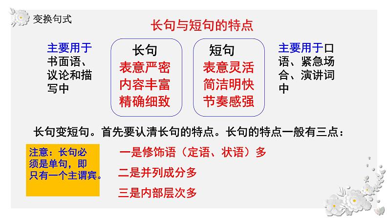 2024届高考专题复习:句式变换之长短句与整散句变换 课件第6页