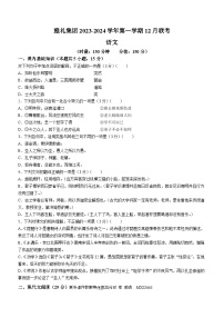 湖南省长沙市雅礼集团2023-2024学年高一上学期12月联考语文试卷(无答案)
