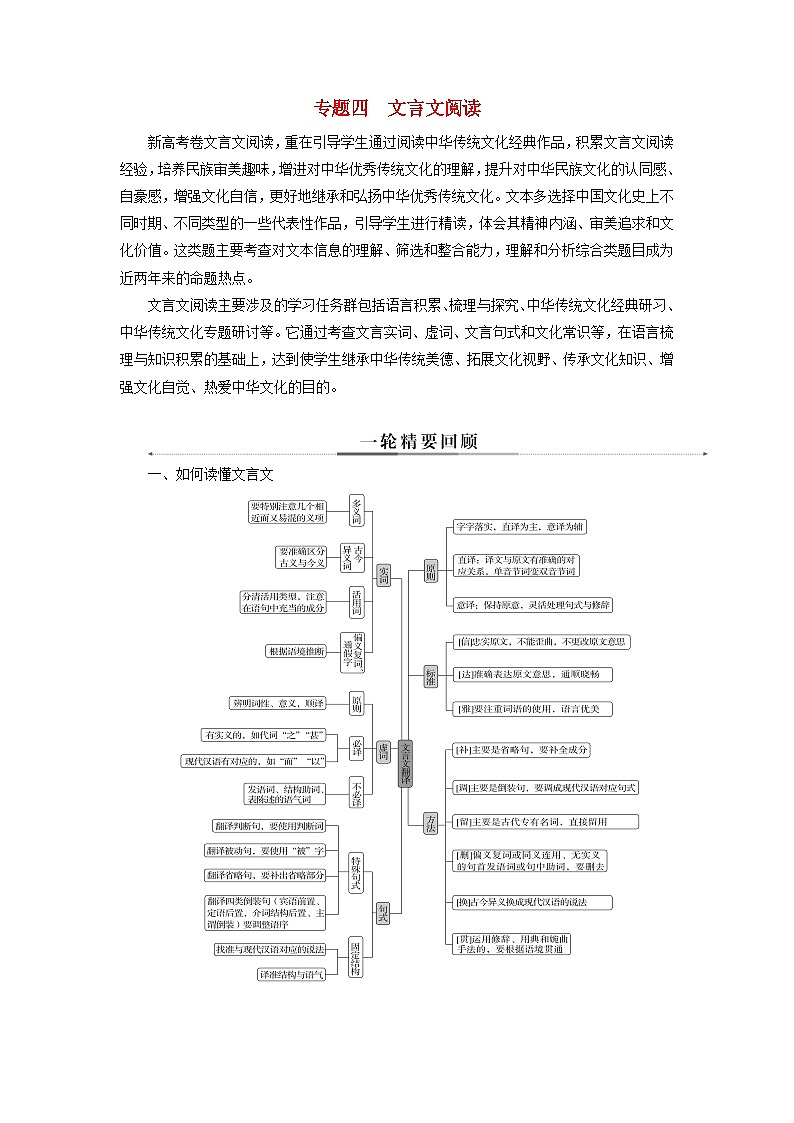 2024届高考语文二轮专题复习与测试第二部分专题四文言文阅读精准突破一文言断句题第1页