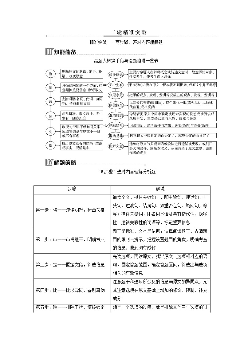 2024届高考语文二轮专题复习与测试第一部分专题一现代文阅读Ⅰ__信息类文本阅读精准突破一两步骤答对内容理解题第3页