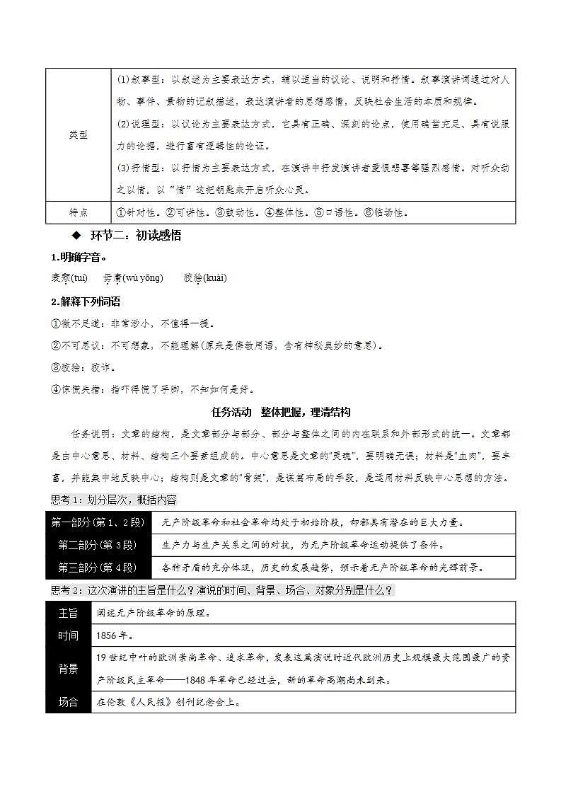 10.1在《人民报》创刊纪念会上的演说 教学课件+教案+学案+分层练习+朗读视频03
