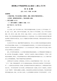 四川省绵阳南山中学实验学校2023-2024学年高二上学期12月月考语文试题（Word版附解析）