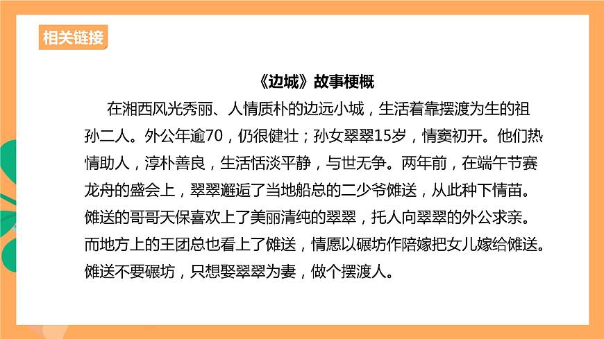 人教統(tǒng)編版高中語(yǔ)文選擇性必修下冊(cè)  5.2《邊城》（課件）第5頁(yè)