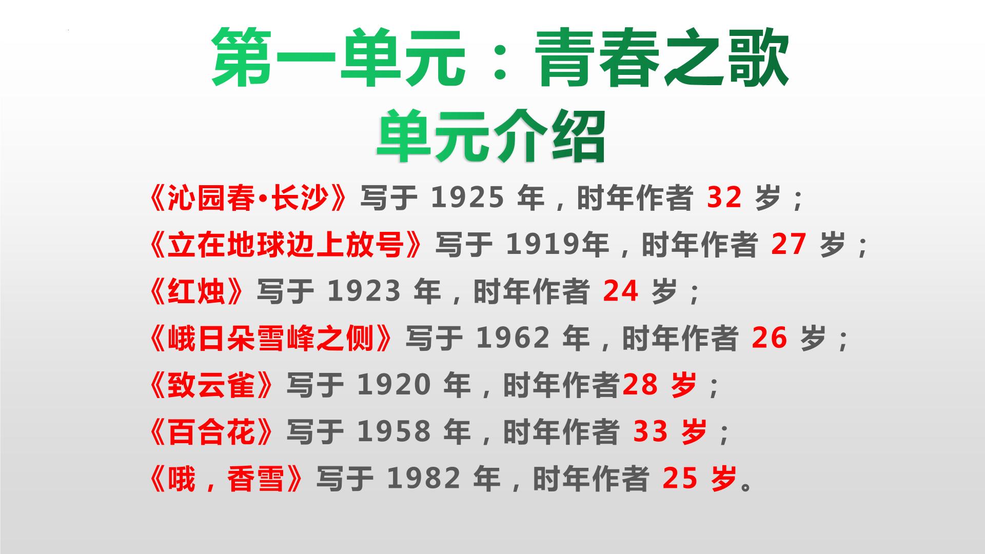 人教统编版1 沁园春 长沙备课课件ppt