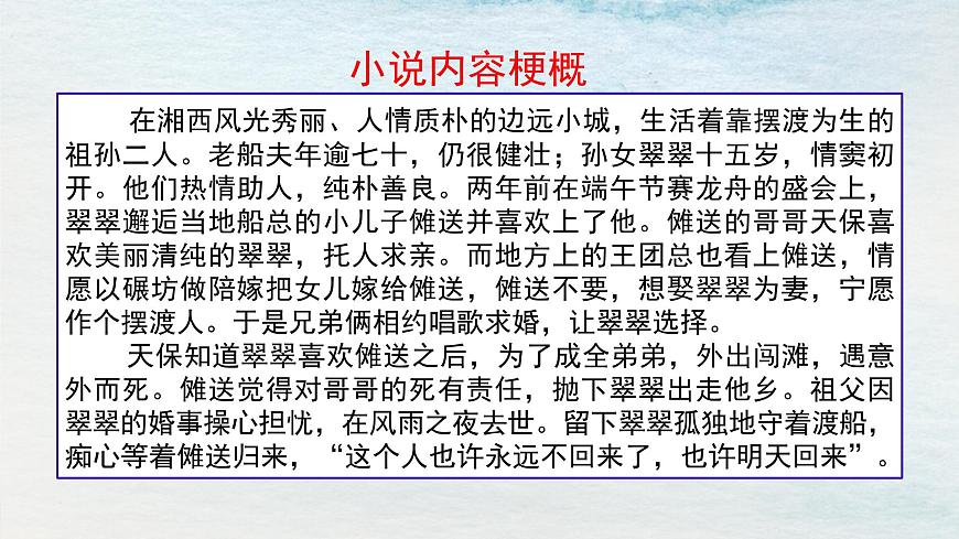 5.2選必下第二單元_邊城（一）-課件第7頁(yè)