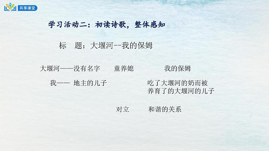 6.1選必下第二單元_大堰河我的保姆-課件第6頁