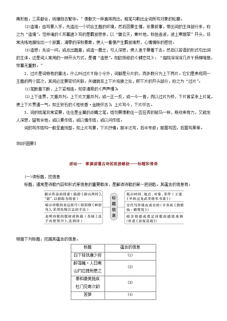 2024年高考语文文本阅读总复习学案11:读懂诗家语03