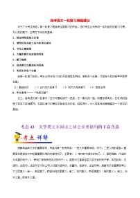 最新高考语文考点一遍过（讲义） 考点43 文学类文本阅读之体会重要语句的丰富含意