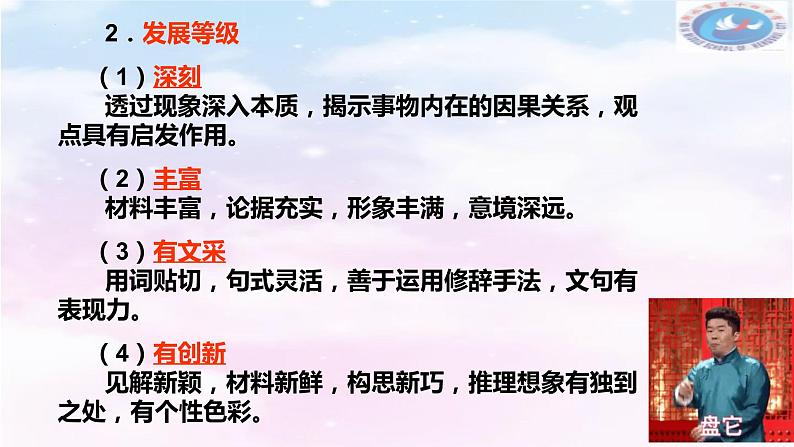 2024届高考语文复习:议论文之主体段落的写作 课件第4页