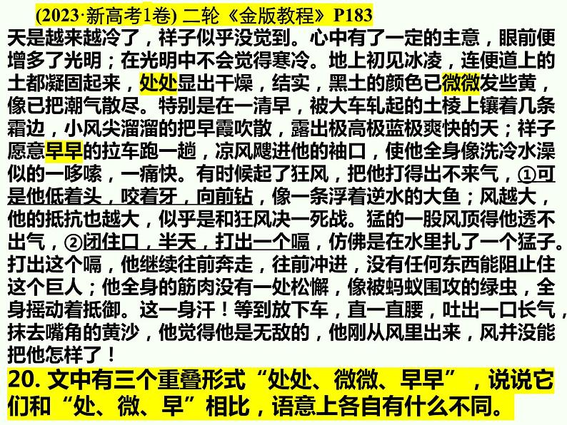 2024届高考专题复习:词语含义及效果(含代词使用效果分析) 课件PPT03
