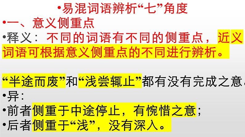 2024届高考语文复习:成语辨析主观填空题 课件08