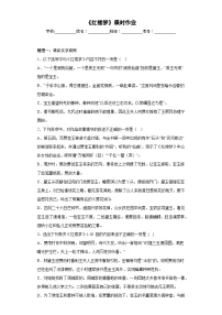 人教统编版必修 下册《红楼梦》巩固练习