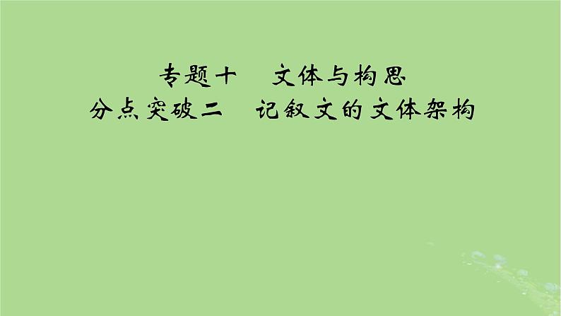 2025版高考语文一轮总复习复习任务群5写作专题10文体与构思分点突破2记叙文的文体架构课件第1页
