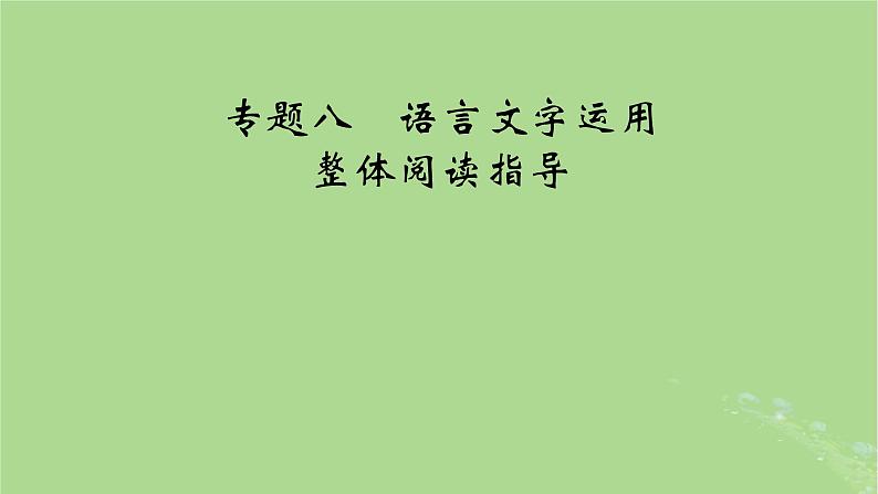 2025版高考语文一轮总复习复习任务群4语言文字运用专题8语言文字运用整体阅读指导课件05