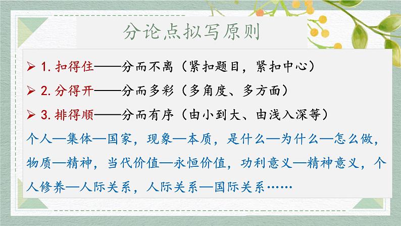 2024届高考语文复习:拟写分论点+课件第8页