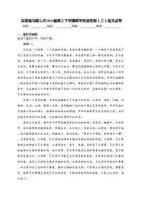 安徽省马鞍山市2024届高三下学期教学质量检测(三)语文试卷(含答案)