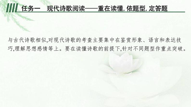 新教材(广西专用)高考语文二轮复习文学性阅读——现代诗歌、戏剧阅读课件07