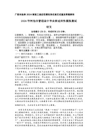 广西壮族自治区河池市2024届高三适应性模拟测试语文试题（含答案）