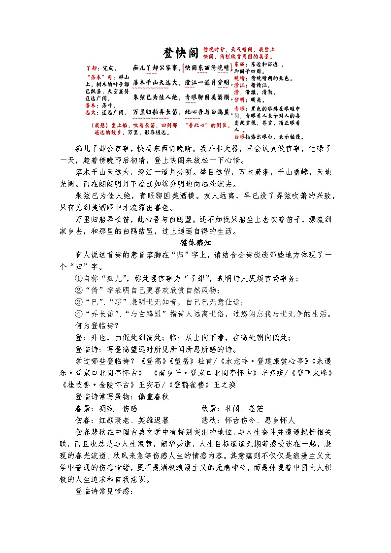 古3.茫茫千载路,悠悠快阁情——《登快阁》品读课件+教案03