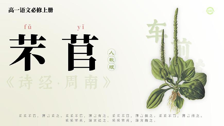 必修上2.3.1_《芣苢·詩經(jīng)》_人教版語文課件_【課件研究所·自營系列】第1頁