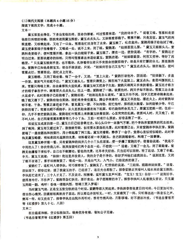 广东省汕头市潮阳一中明光学校2023-2024学年高一下学期5月月考语文试题第3页
