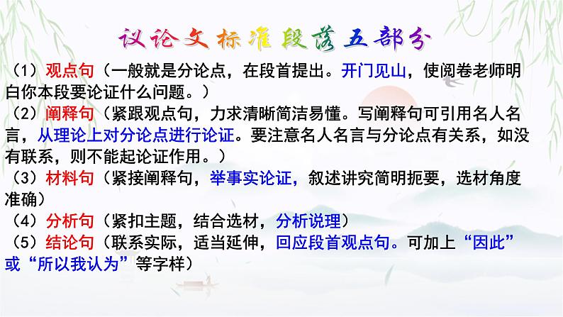 2024届高考语文复习:议论文主体段落写作 课件第8页