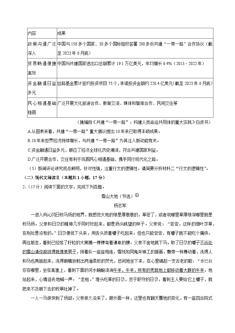 2024届黑龙江省部分学校高三模拟考试语文试题第3页