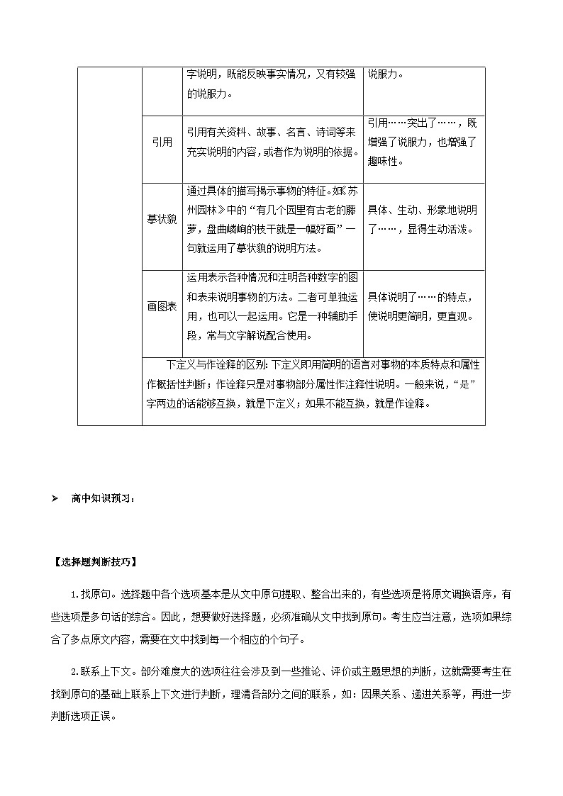 人教版初升高一初语文预习12现代文阅读Ⅰ-实用类文本阅读_-初升高语文衔接讲义(学生版+解析)第3页