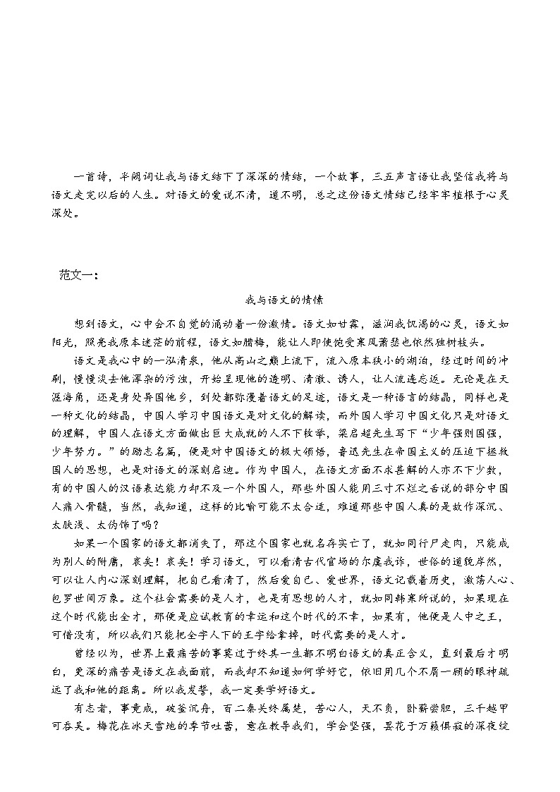 精品范文——语文学习(高三)学案02