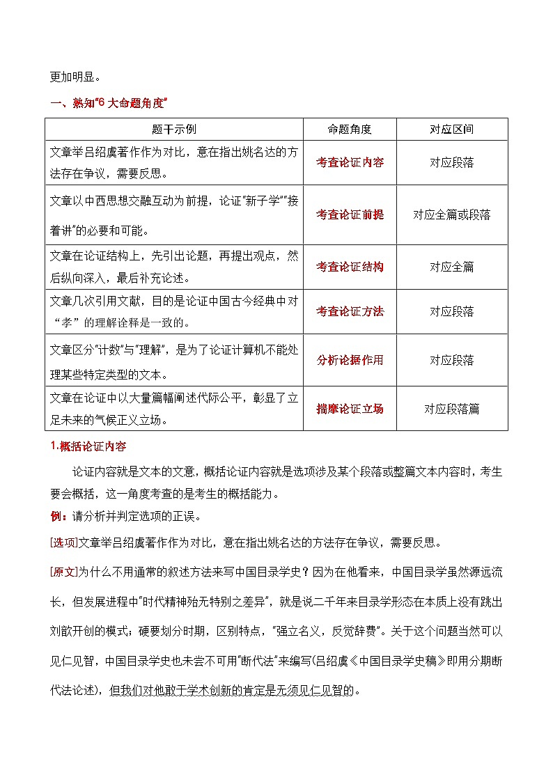 专题04:信息类文本分析论点、论据、论证-2025年高考语文一轮复习知识清单(原卷版)02