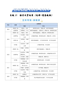 專題15 語言文字運用（選擇+簡答題組）（教師卷）五年（2020-2024）高考語文真題分類匯編（全國通用）