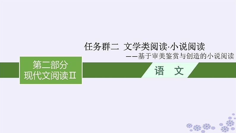 适用于新高考新教材广西专版2025届高考语文一轮总复习第2部分现代文阅读Ⅱ任务群2文学类阅读小说阅读课件第1页