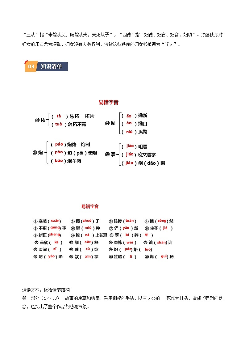 12.《祝福》（原卷版）第3頁