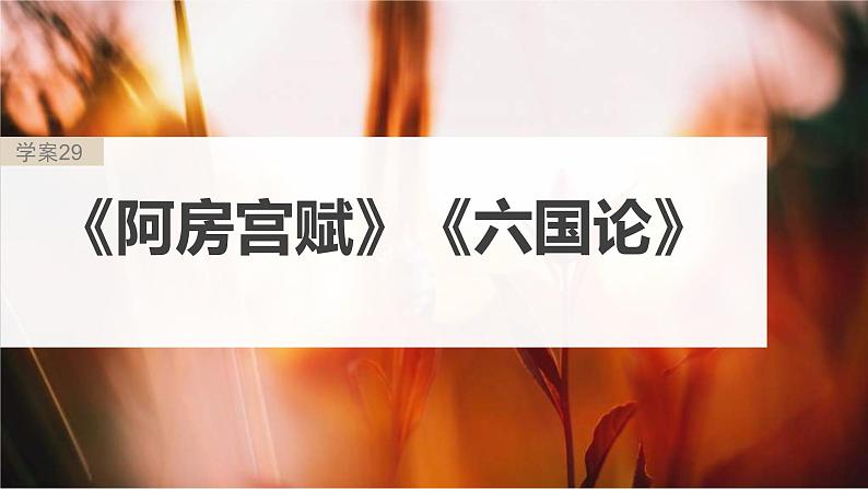 新高考语文一轮复习课件板块5 第1部分 教材内文言文复习 课时29 《阿房宫赋》《六国论》第2页