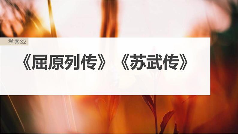 新高考语文一轮复习课件板块5 第1部分 教材内文言文复习 课时32 《屈原列传》《苏武传》02