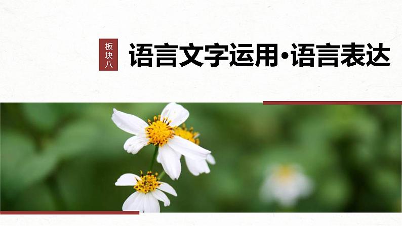 新高考语文一轮复习课件板块8 第2部分 语言表达 课时69 语言连贯之语句衔接(语句复位)——保持一致,代入恰当第1页