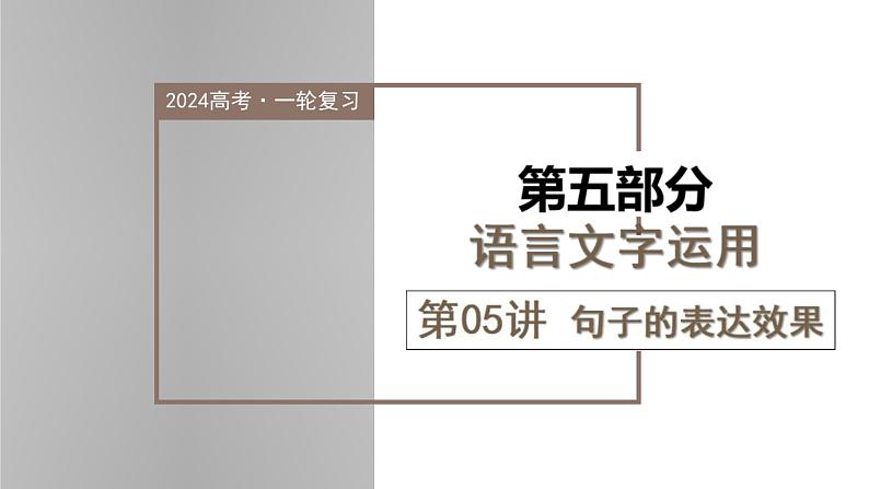 新高考语文一轮复习课件专题六第05讲 句子的表达效果第1页