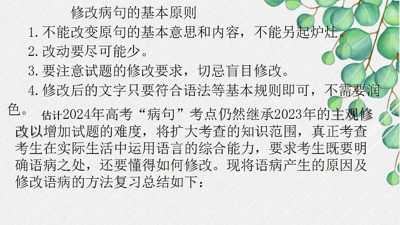 新高考语文二轮复习课件之识别并修改病句第3页