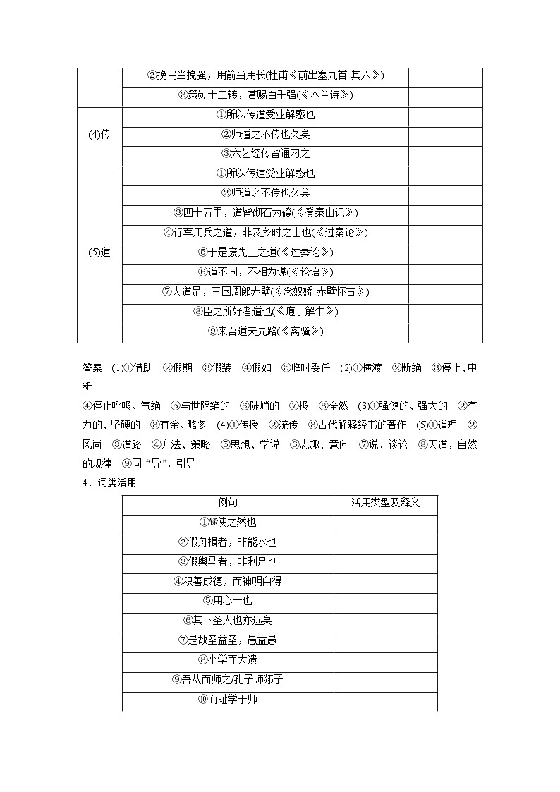 新高考语文一轮复习学案教材文言文复习课时18《劝学》《师说》第3页
