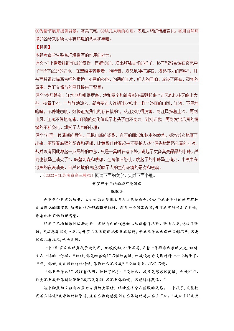 新高考语文一轮复习考点微专题考向41 文学类文本阅读之环境(含解析)03