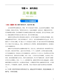三年（2022-2024）高考語(yǔ)文真題分類(lèi)匯編（全國(guó)通用）專(zhuān)題04 病句修改（原卷版）