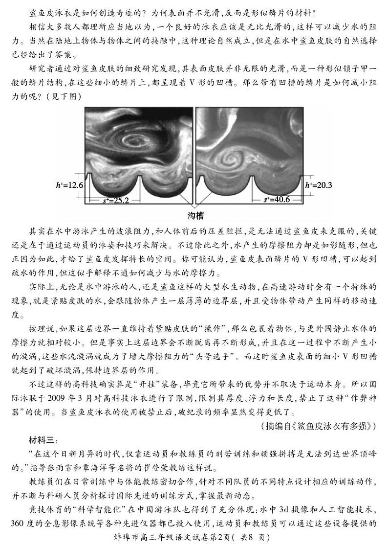语文-安徽省蚌埠市2025届高三年级上学期8月调研性考试试题和答案第2页