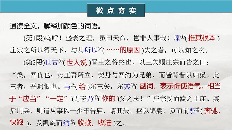 选择性必修中册(二) 单篇梳理5 五代史伶官传序第5页