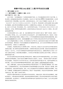 四川省成都市树德中学2024-2025学年高三上学期开学考试语文试题